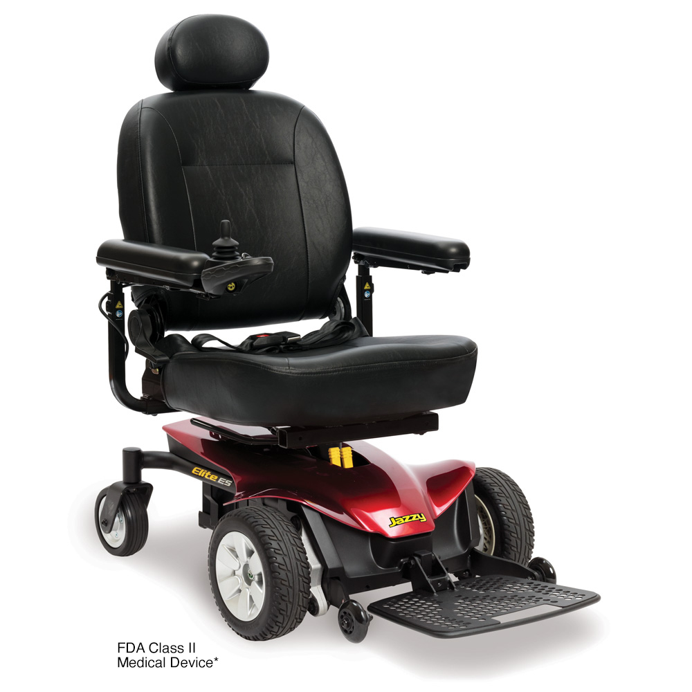 Gilbert Pride Jazzy Elite ES electric wheelchair in Candy Apple Red