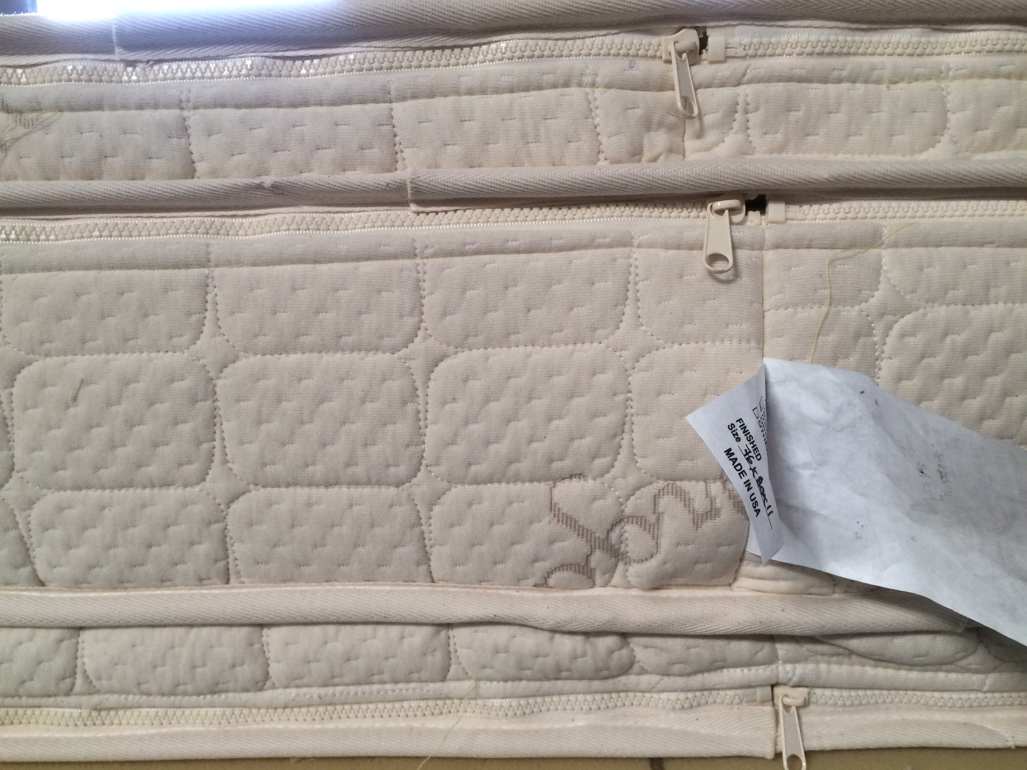 Reversible organic latex mattress quilted on both sides with cotton and wool